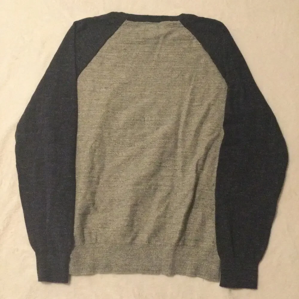 J. Crew Jean Slim Gray Blue Long Sleeve Pull Over Sweater Men’s M‎